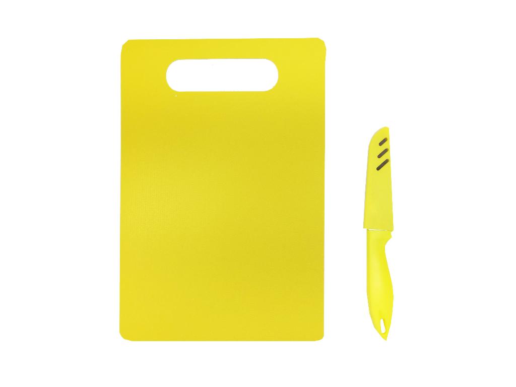 Фото Набор доска разделочная пластик + нож (20*30см) цвета в асс MC05-120